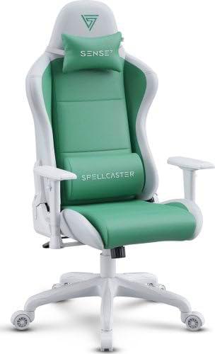 SENSE7 Spellcaster FUKU PU Green Silla de Juego, Cuero sintético