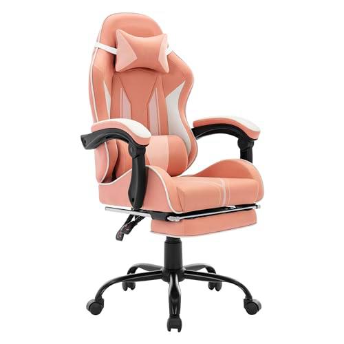 MIXASTEP Silla de Juego Silla de computadora Silla de Oficina Silla de Carreras Silla de Escritorio Silla ergonómica con reposapiés y Respaldo