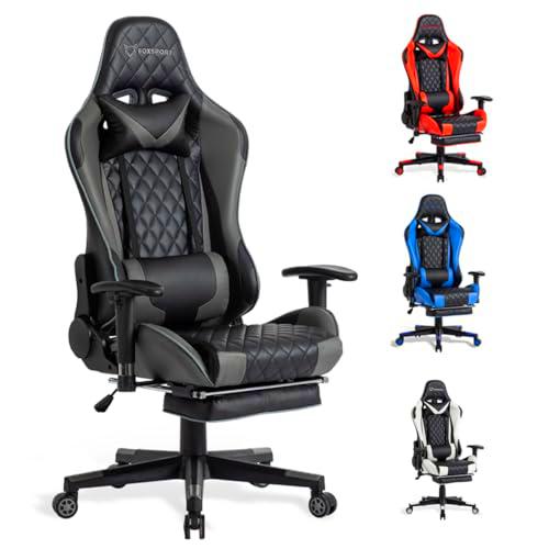 FOXSPORT Silla ergonómica para Juegos - Totalmente Ajustable con reposabrazos