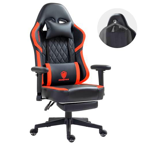 Dowinx Silla de gaming con cojín de muelles ensacados y colgador