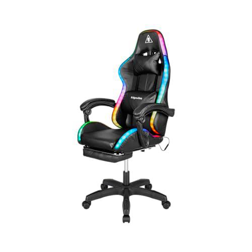 Krüger&amp;Matz Sillón para Gaming, Piel ecológica, Negro