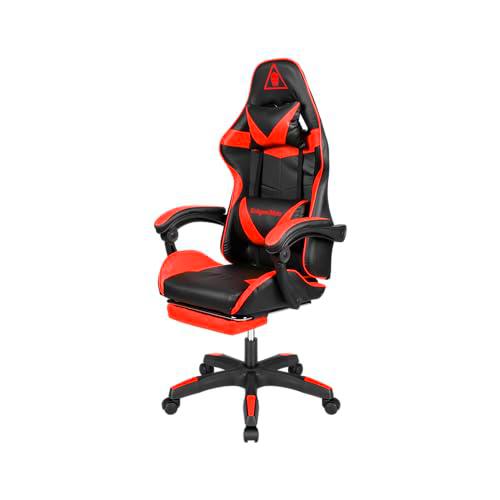 Krüger&amp;Matz Sillón para Gaming, Piel ecológica, Negro y Rojo