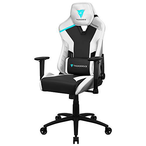 ThunderX3 TC3BW, Silla Gaming Ergonómica, Cojines Acolchados