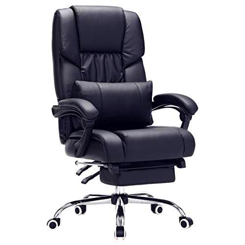 Songmics OBG71B Racing -Silla de Escritorio/ Computadora Ergonómica con Reposapiés Plegable