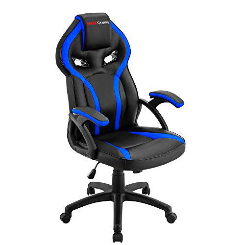 Mars Gaming MGC118BBL, Silla Gaming Ergonómica en PU y Nylon