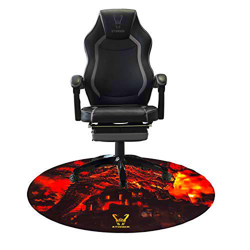 Woxter Stinger Station RX Black - Silla Gaming (Racing) + Alfombrilla Gaming de Suelo