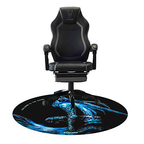 Woxter Stinger Station RX Black - Silla Gaming (Racing) + Alfombrilla Gaming de Suelo