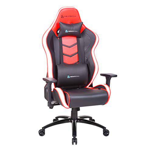 Newskill NS-CH-KAIDAN-RED Kaidan - Silla gaming profesional reforzada con estructura de metal (respaldo con mecanismo de mariposa reclinable en 180 grados