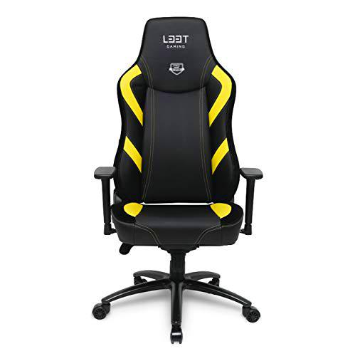 L33T Gaming Pro Excellence L-Gelb Gaming, Silla de Oficina, Negro