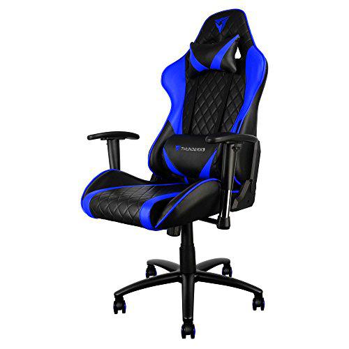 ThunderX3 Sillas Gaming Profesional, Vinilo, Azul, 33x55x83 cm