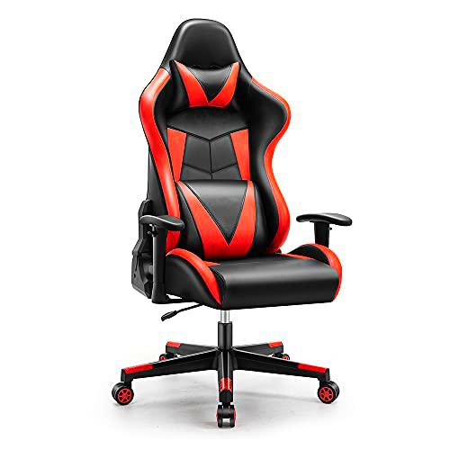 SpecStandard Silla de gaming cómoda con cojín para el cuello y lumbar