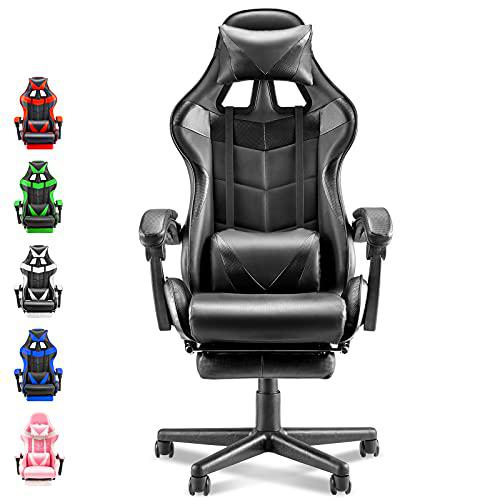 Soontrans Sillas Gaming Ergonomica Silla Gaming con Reposapies