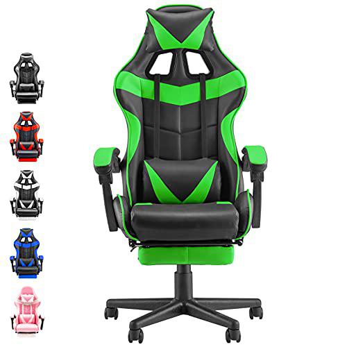 Soontrans Silla Gaming Ergonómica Silla Gamer, con Reposacabeza Apoyo y Cojín Lumbar