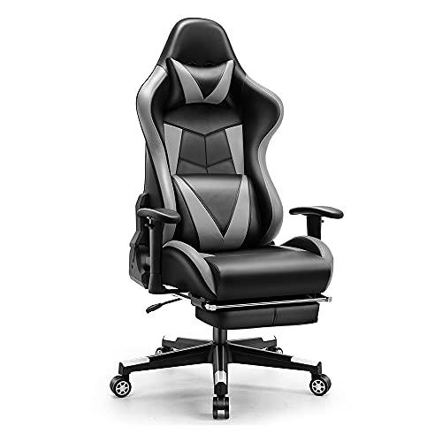 SpecStandard Silla de gaming cómoda con reposapiés