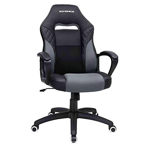 SONGMICS Silla Gaming, Silla Racing, Silla de Oficina con Respaldo Alto