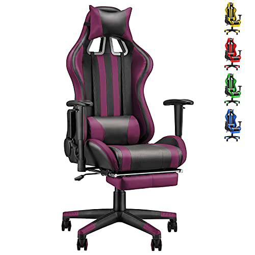 Soontrans Silla Gamer Ergonómica Silla Gaming con Reposapies