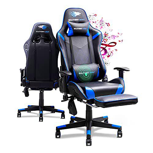 SOUTHERN WOLF Silla Gaming, Silla Gamer con Soporte Lumbar para Masaje