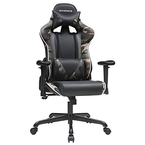 SONGMICS Silla Gaming, Silla Racing, Silla de Oficina ergonómica