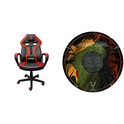 Woxter Stinger Station Alien V2.0 Red - Silla gaming con eje de acero + Alfombrilla Gaming de suelo