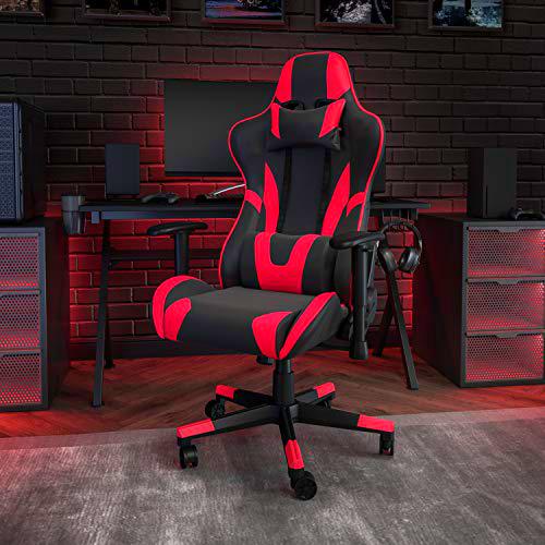 Flash Furniture X20-Silla de Gaming ergonómica para Ordenador (Respaldo reclinable)