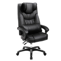 SONGMICS OBG76BUKV1 - Silla de Oficina ejecutiva y salón con Ruedas de Gravedad y reposacabezas Plegable (ergonómica)