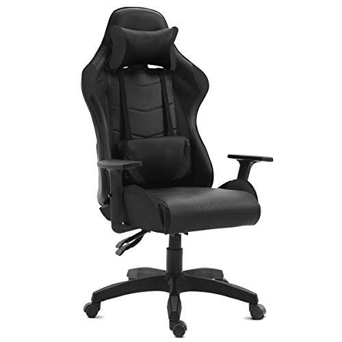 Mc Haus GAMING NEGRA - Silla Gaming de Escritorio personalizada para Videojuegos