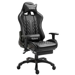 YOLEO Silla Gaming Giratoria, Silla de Oficina Ergonómica/Sillón Gaming con el Respaldo