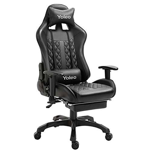 YOLEO Silla Gaming Giratoria, Silla de Oficina Ergonómica/Sillón Gaming con el Respaldo