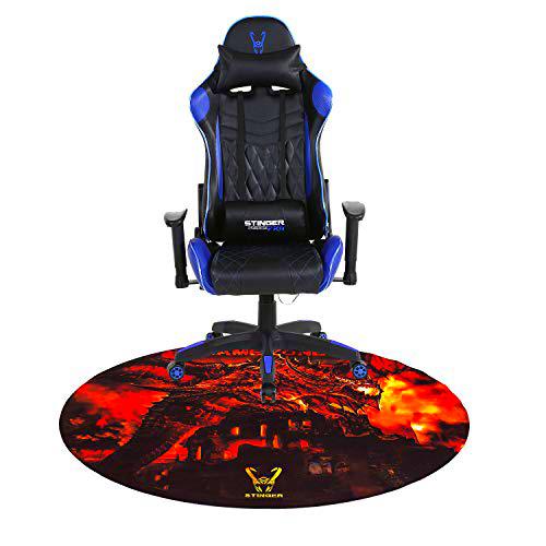 Woxter Stinger Station Pro Blue - Silla Gaming (Racing) + Alfombrilla Gaming de Suelo